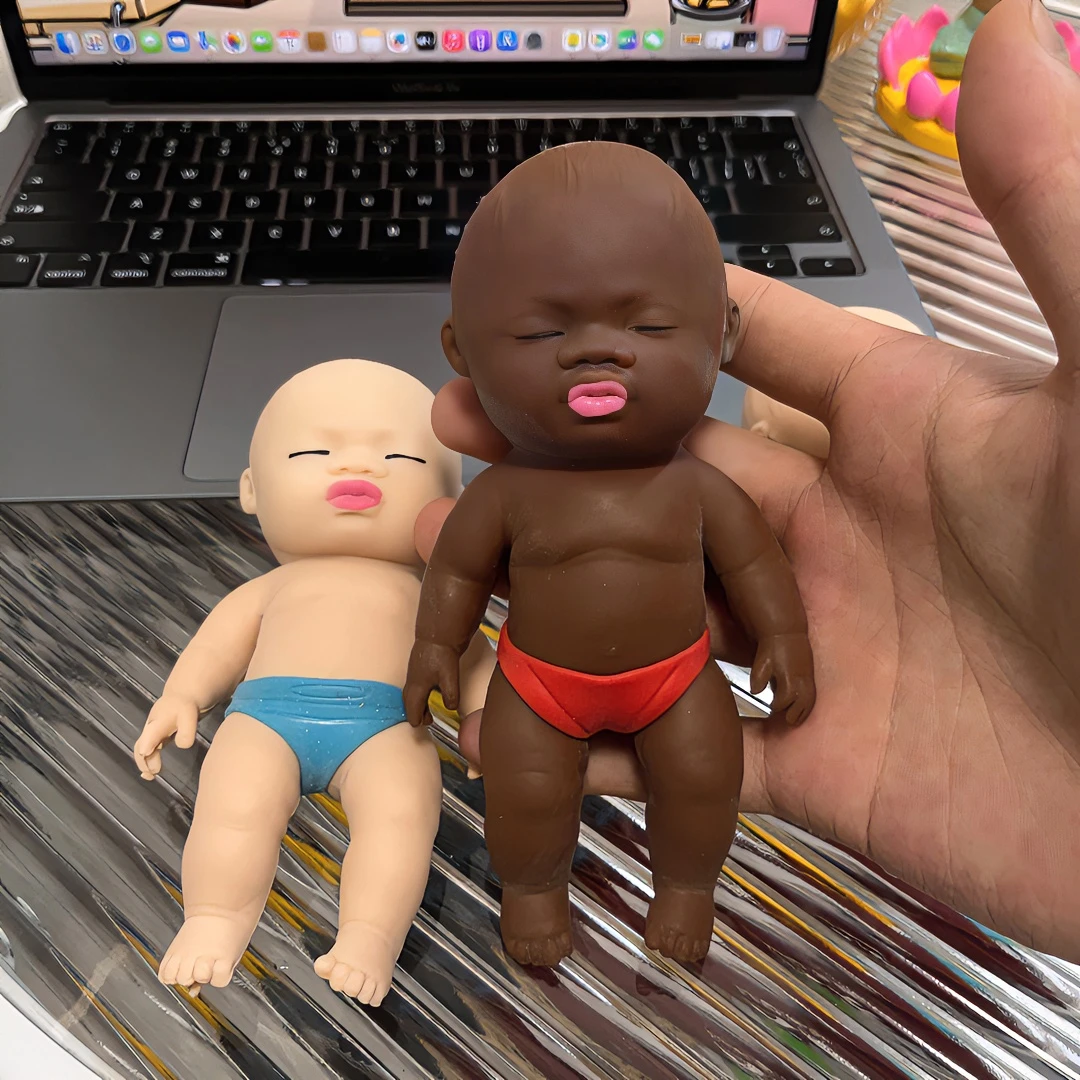 创意网红同款装沙解压小娃娃解压玩具tpr慢回弹拉拉乐减压玩具