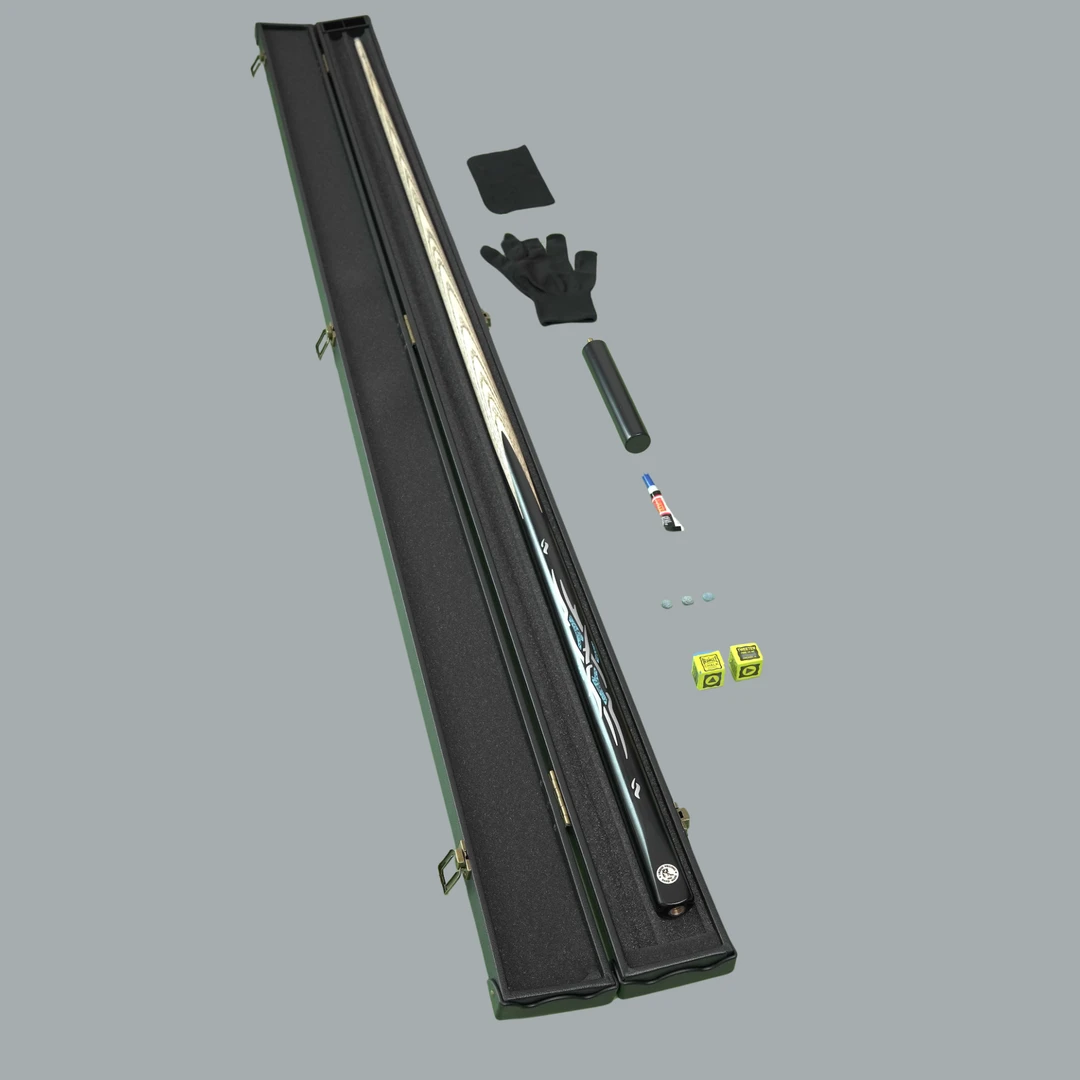 蓝刀神兵中式黑八球杆通体小头手工台球杆斯诺克一体通杆桌球杆