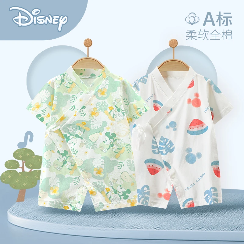 Disney/迪士尼婴儿连体衣纯棉新生夏装衣服宝宝夏季款哈衣爬服