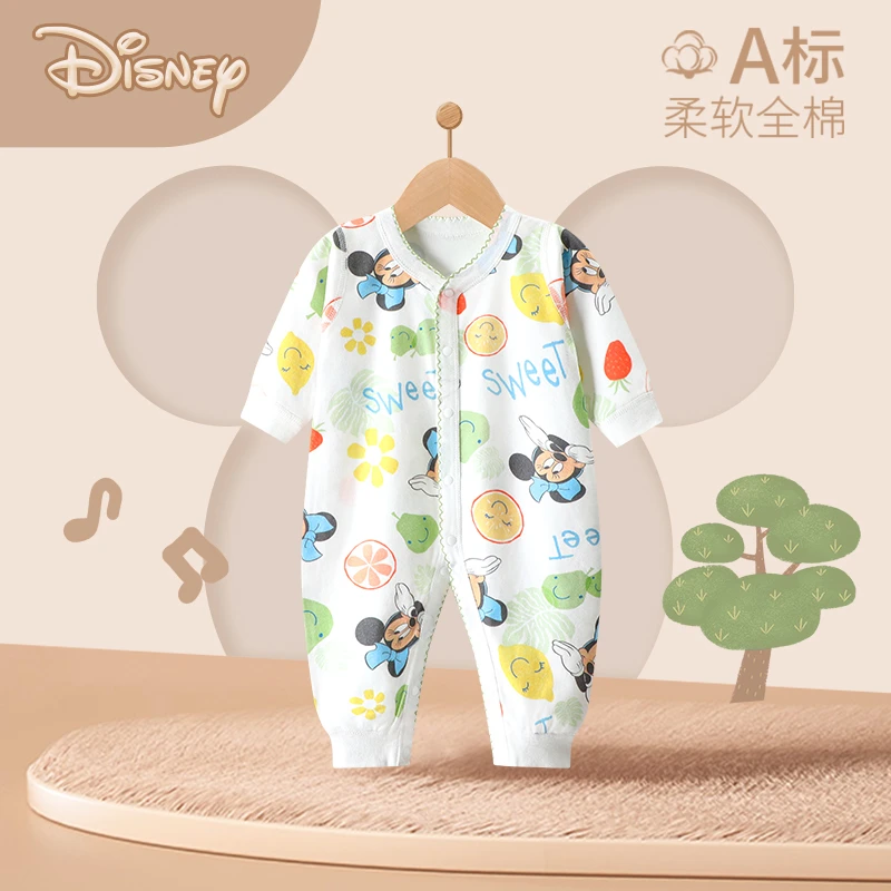 Disney/迪士尼婴儿连体衣纯棉新生春秋装衣服宝宝四季款哈衣爬服