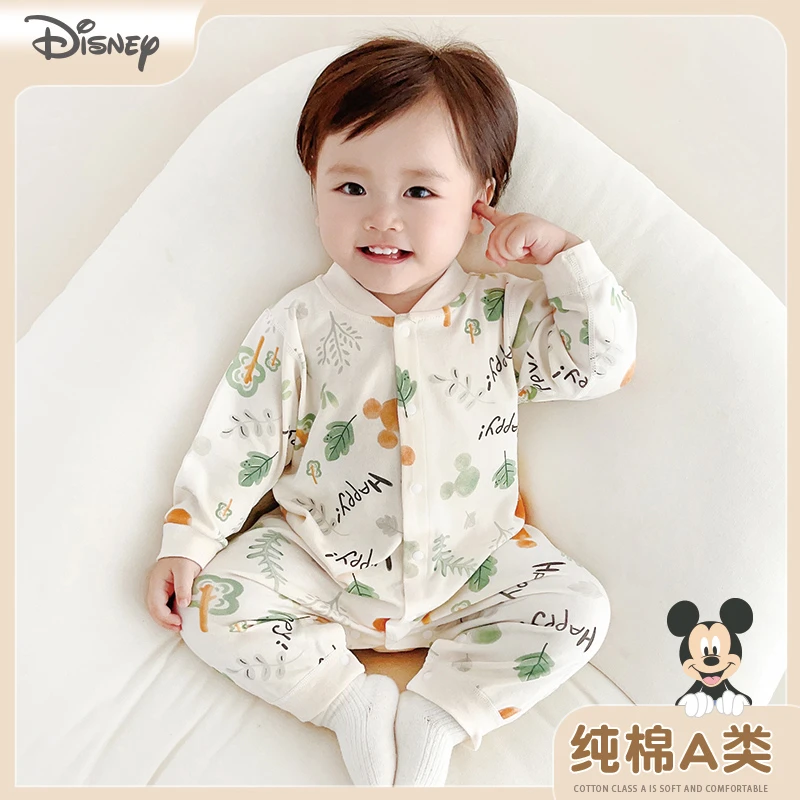 Disney/迪士尼婴儿连体衣纯棉新生春秋装衣服宝宝四季款哈衣爬服