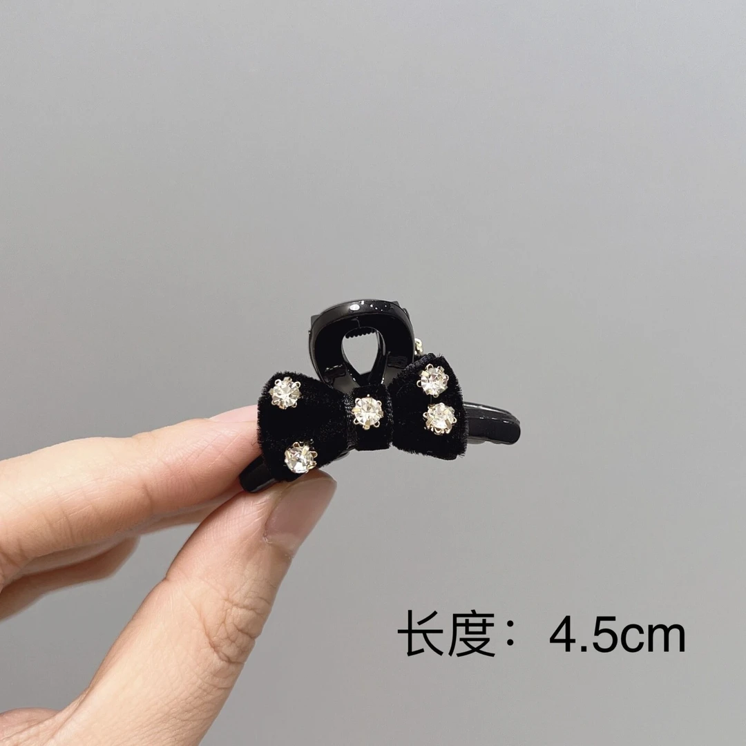 F-646秋冬小香风黑色蝴蝶结小抓夹