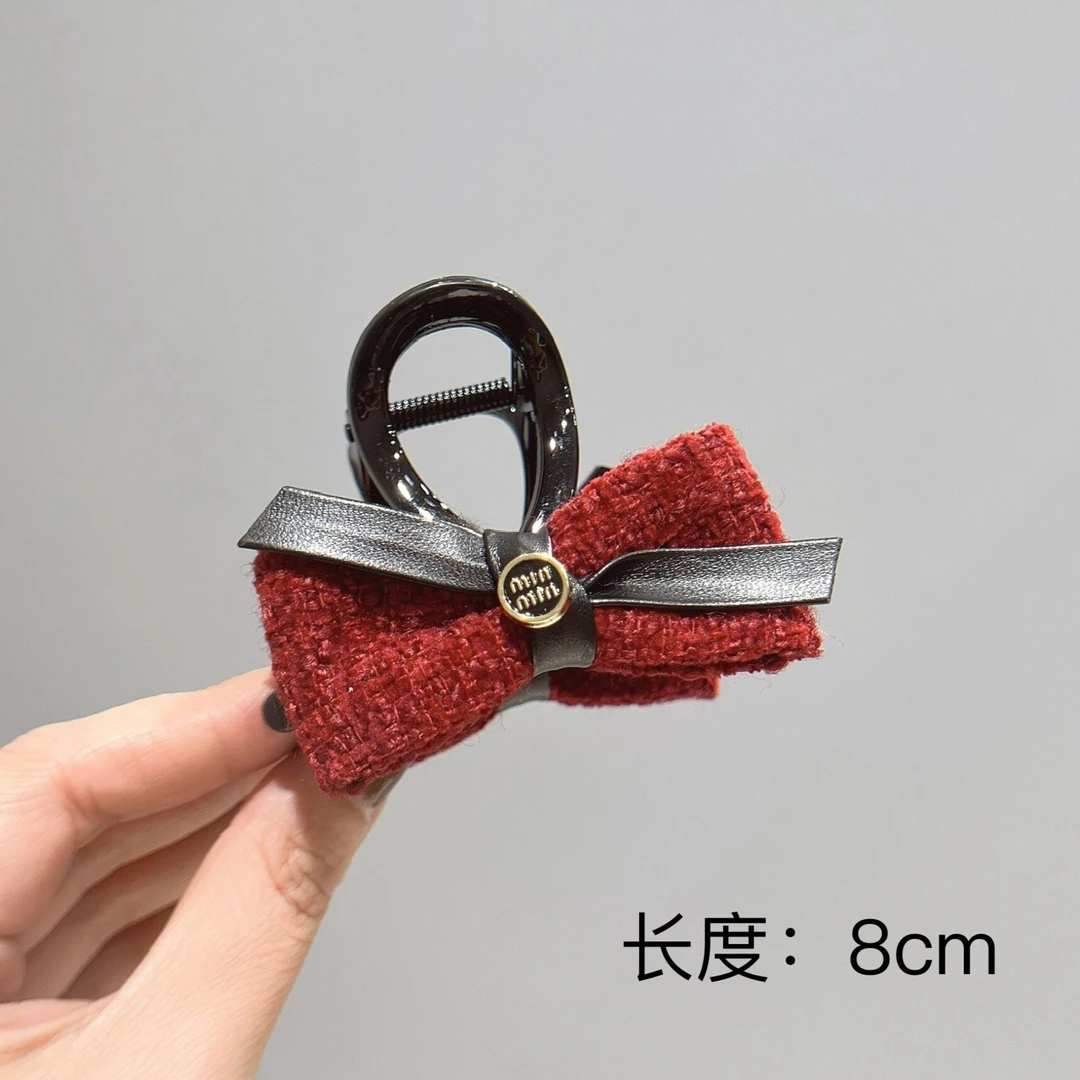 BAOSHATI/宝莎缇F-365新年喜庆小香风红色蝴蝶结中号抓夹