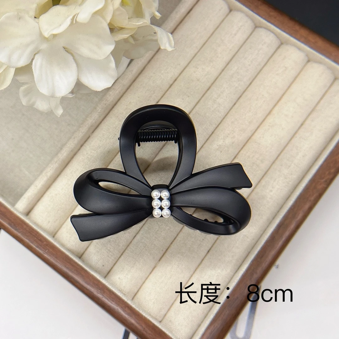 BAOSHATI/宝莎缇F-586简约精致蝴蝶结中号抓夹8厘米