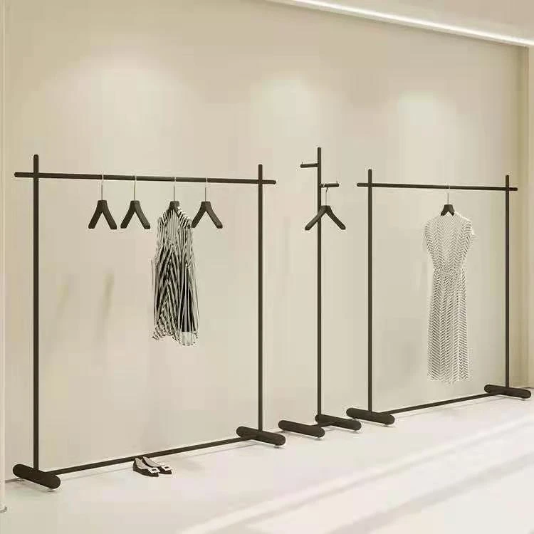 男女装店哑光黑简约现代展示架落地式挂衣架服装店网红陈列架货架