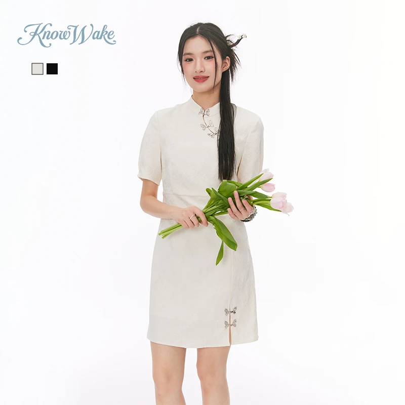 【芋总专属】新中式蝴蝶盘扣连衣裙夏季国风气质旗袍裙KW42K13