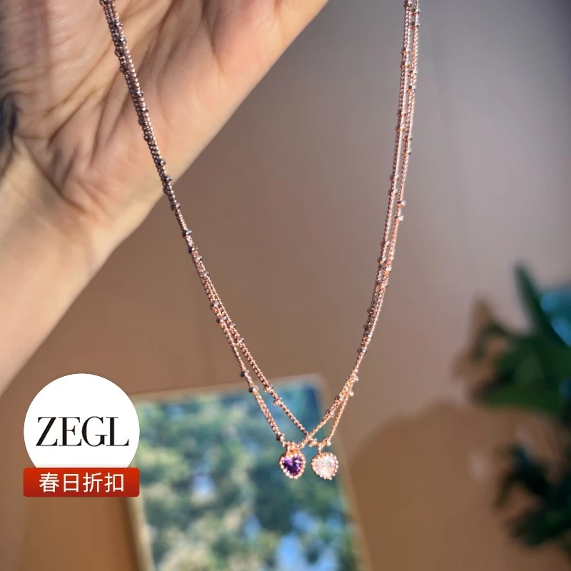 【ZEGL春日折扣】轻奢爱心项链法式气质简约百搭小众饰品