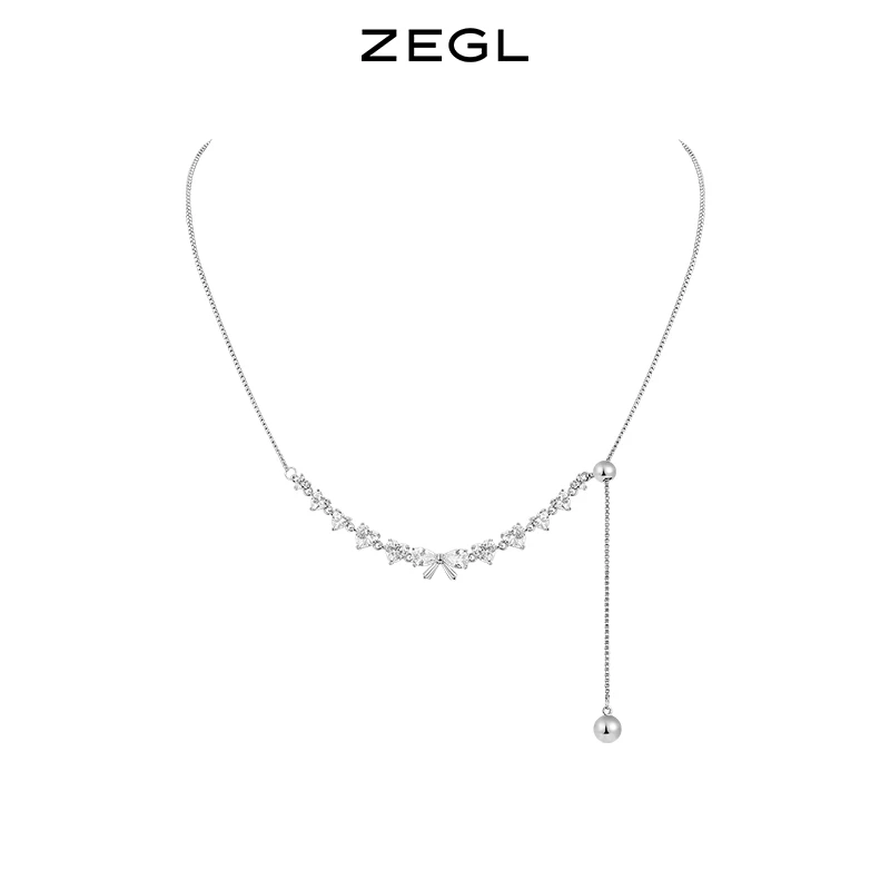 ZEGL 铜合金项链 轻奢Y字项链新款高级小众气质ins简约法式锁骨链