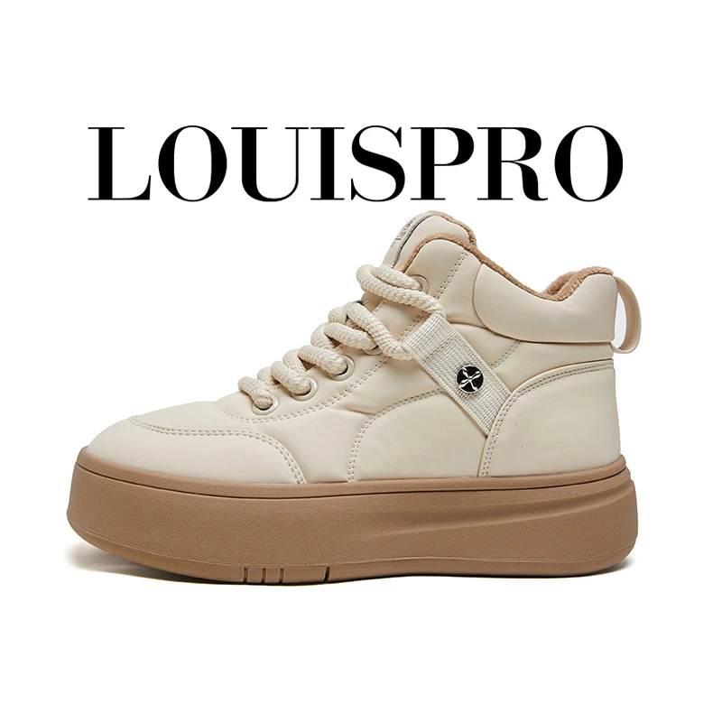 【法国工艺 匠心制造】LOUISPRO厚底加绒高帮女鞋冬季保暖潮鞋百搭