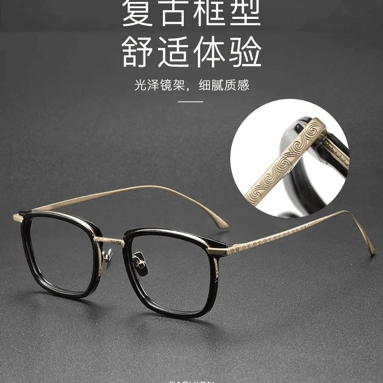 克罗MORNING纯钛超轻透明简单复古简约平光韩版防蓝光眼镜