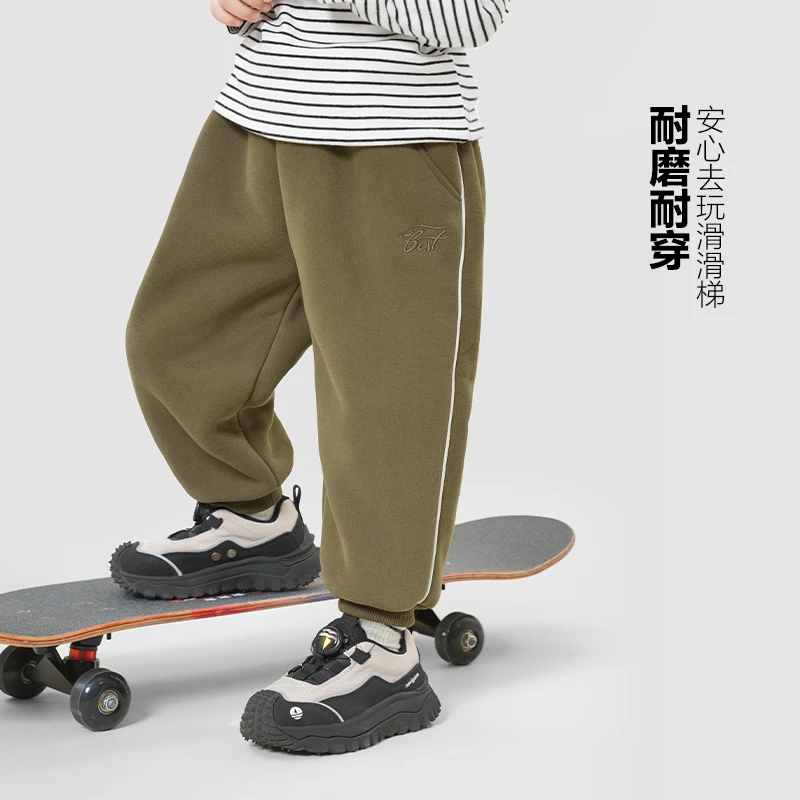 男童加厚侧边芽条装饰裤子冬装冬款婴儿童装洋气小童保暖X4685