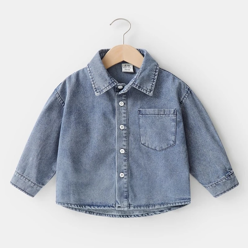 【现货】U14593男童牛仔衬衫新款春装春秋款童装儿童宝宝小童衬衣