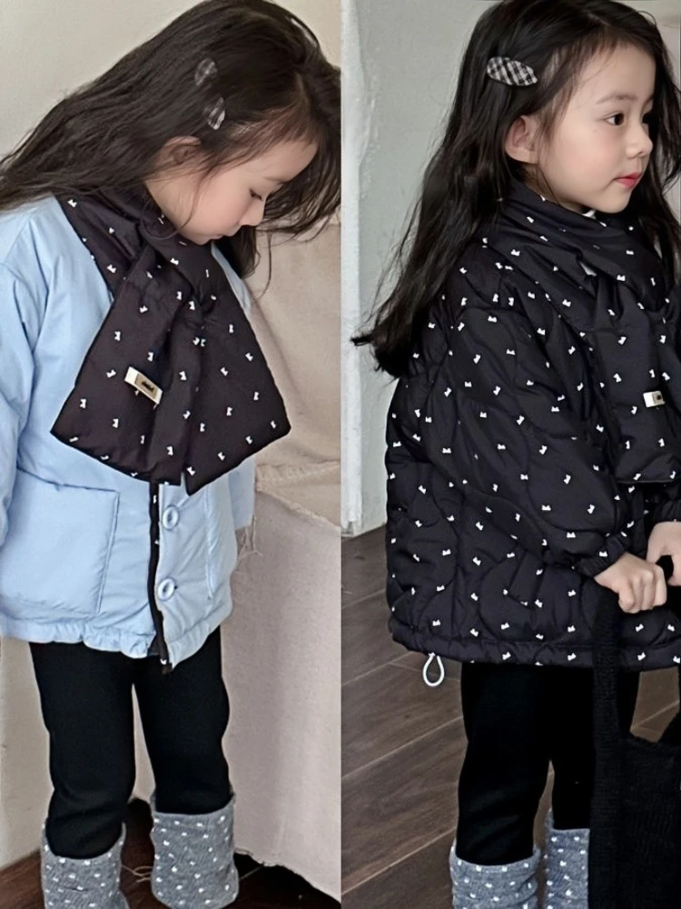 韩版儿童双面穿棉服外套2024秋冬新款洋气百搭保暖棉袄上衣