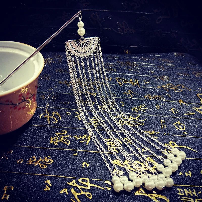 新中式发簪子莲花蝴蝶簪发配饰简约头饰流苏步摇可爱女童盘发古风