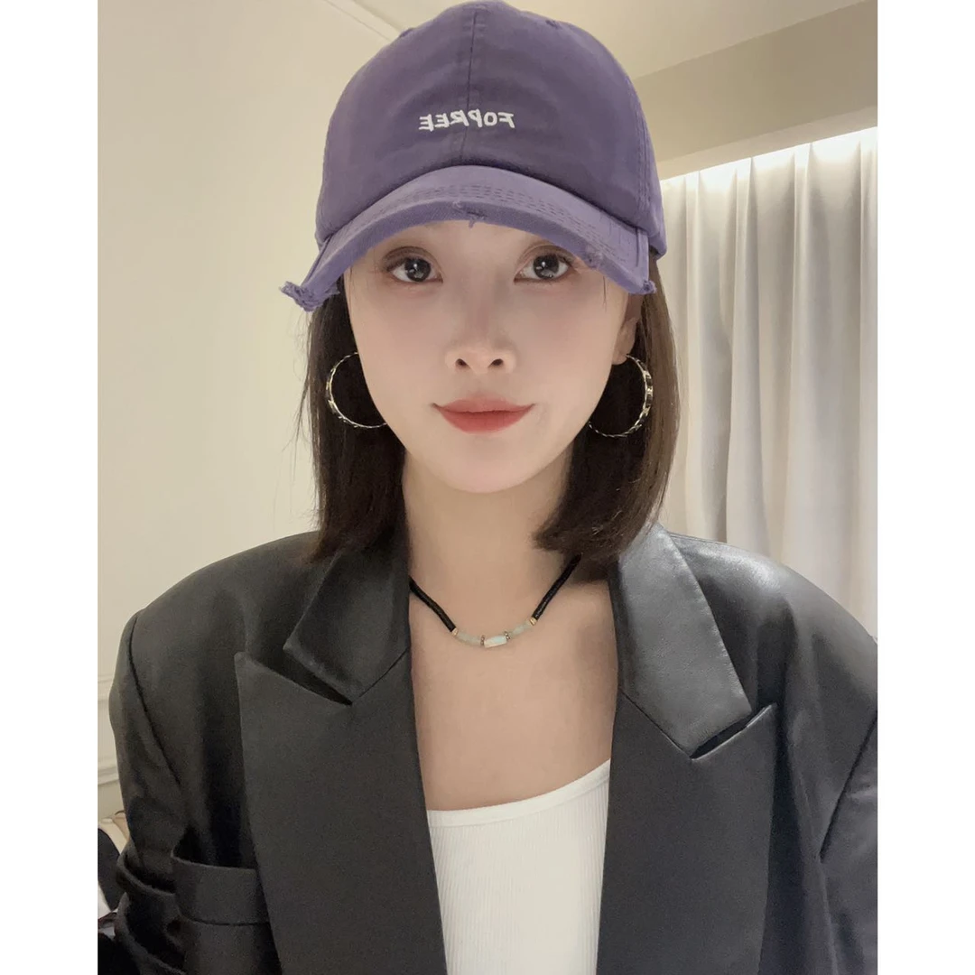 棒球帽子女款2023新款韩版刺绣显脸小遮阳防晒百搭潮牌情侣鸭舌帽