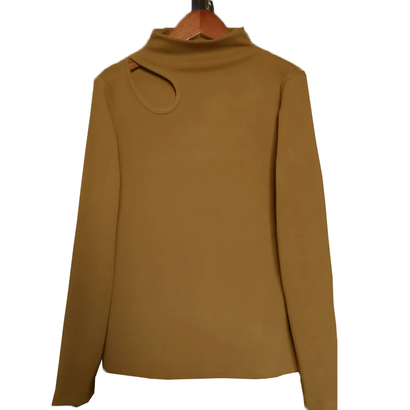 半高领保暖T恤女2024春秋新款洋气简约长袖上衣弹力修身打底衫