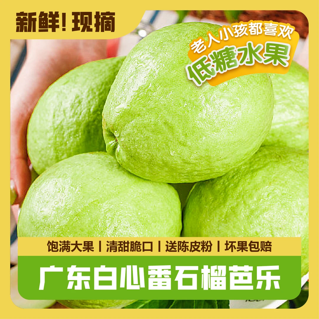 新鲜现摘当天发广东番石榴珍珠白心芭乐低糖当季水果清甜脆口包邮