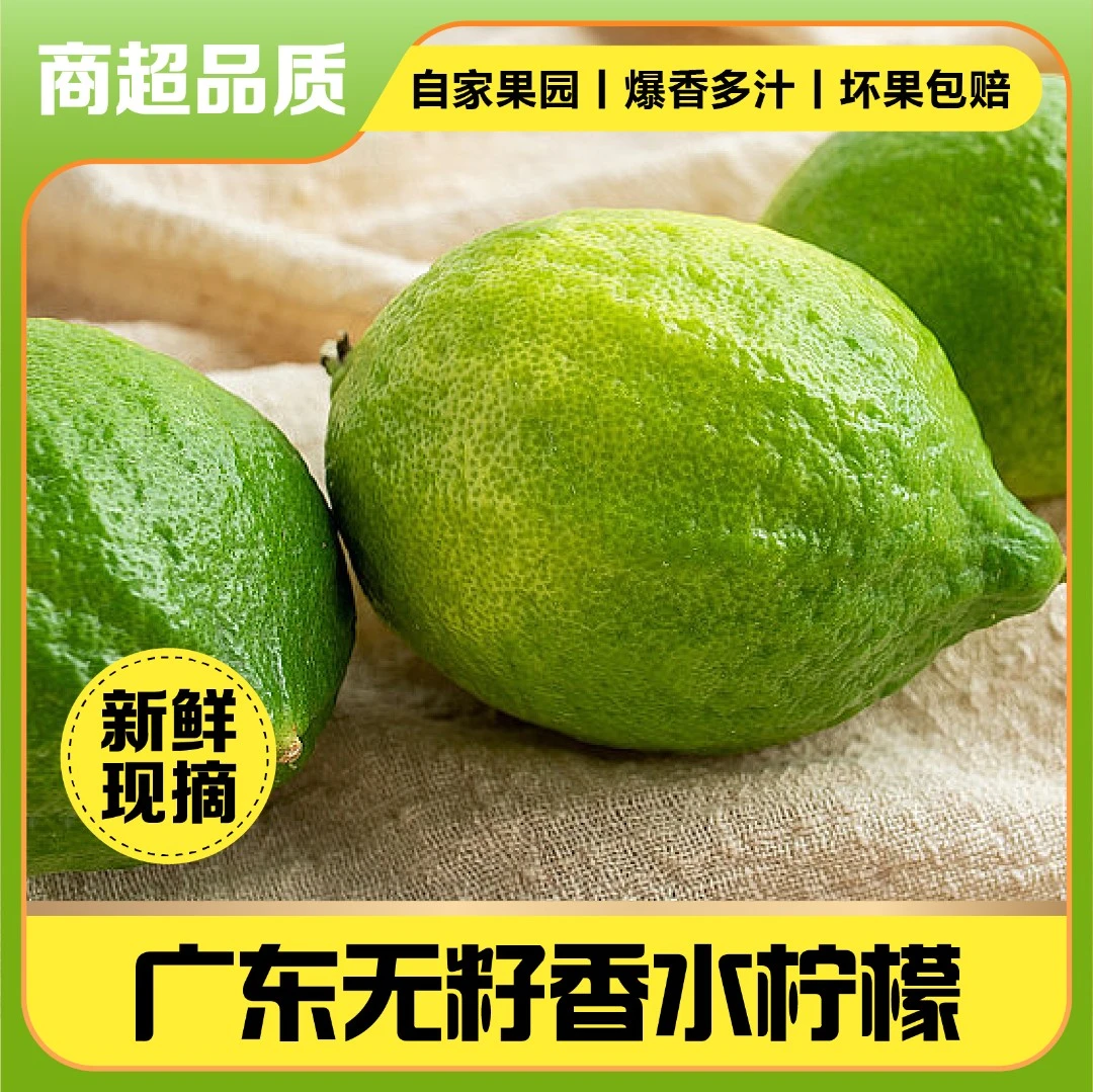 【果园直销】正宗鲜果爆香多汁新鲜现摘广东无籽香水柠檬青柠檬包邮