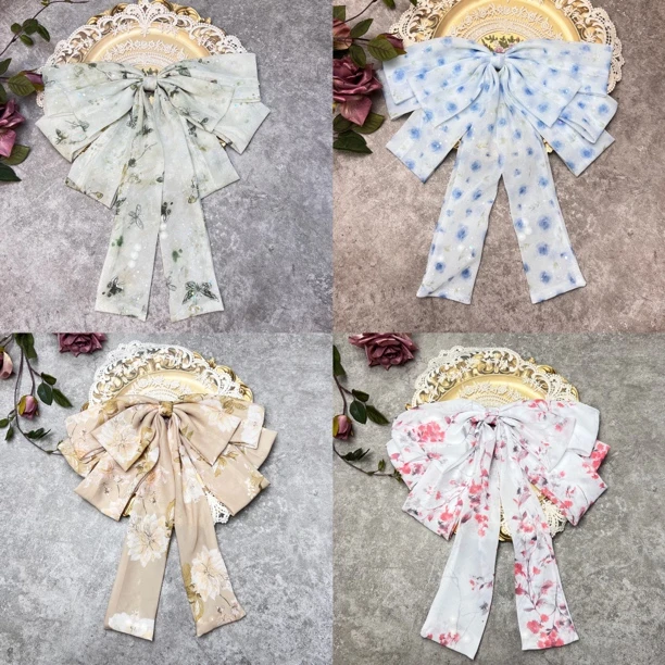 布艺发饰 超大版春夏仙女蝴蝶结弹簧夹