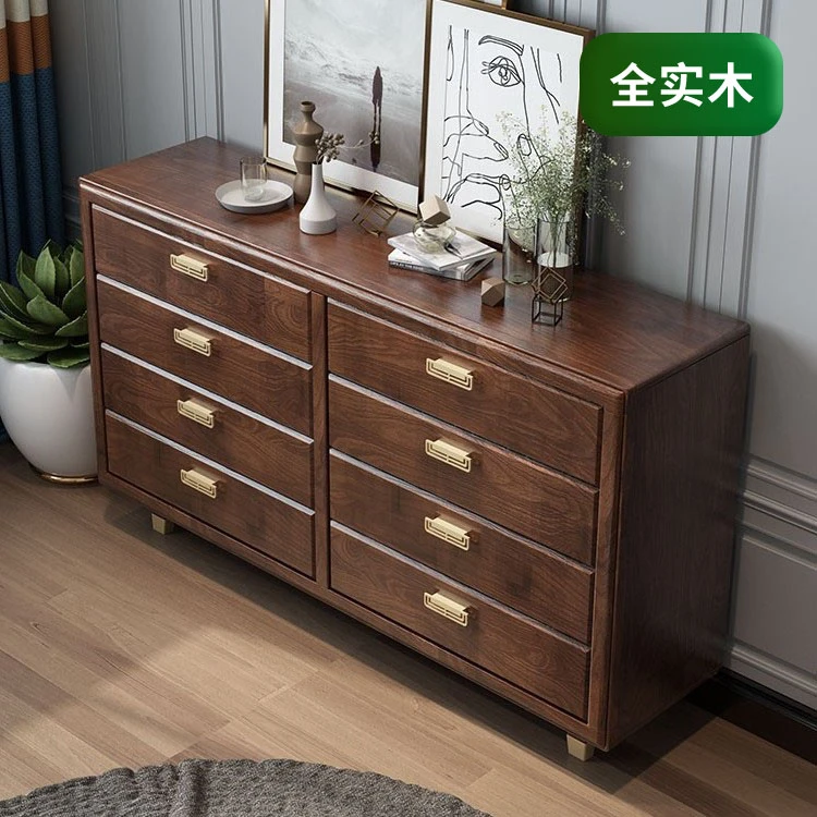 新中式五斗柜全实木卧室美式四斗橱复古家用抽屉收纳储物柜整装