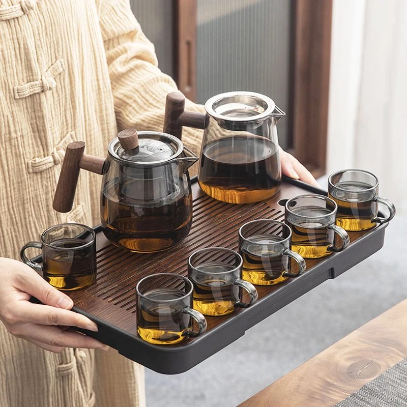 茶具套装轻奢高档功夫茶具套装家用办公室喝茶茶壶套装玻璃泡茶具