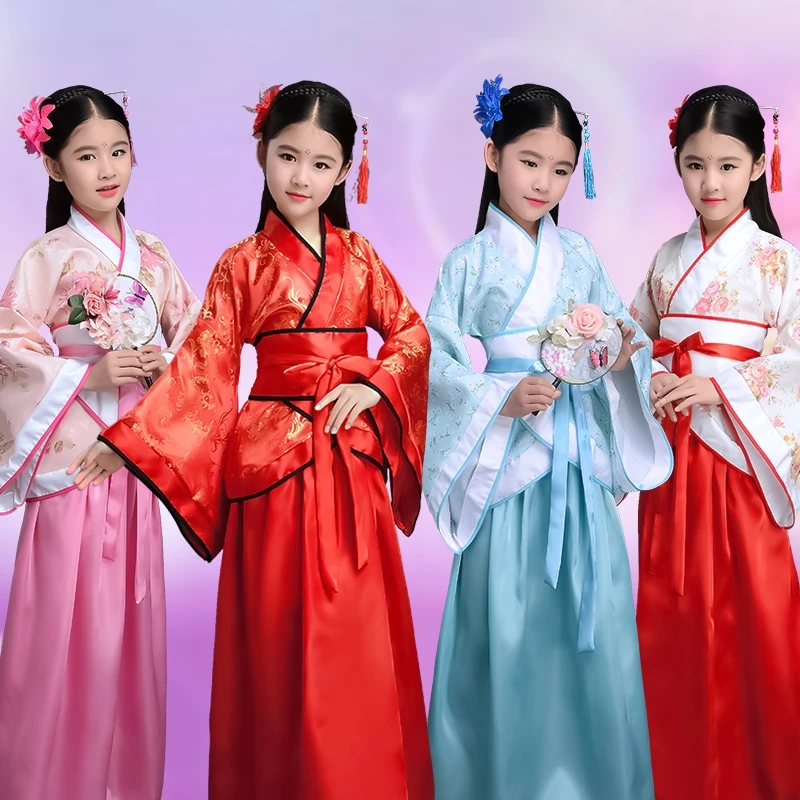 2022新款儿童古装仙女服女童汉服童装国学服民族风服装唐装朗诵