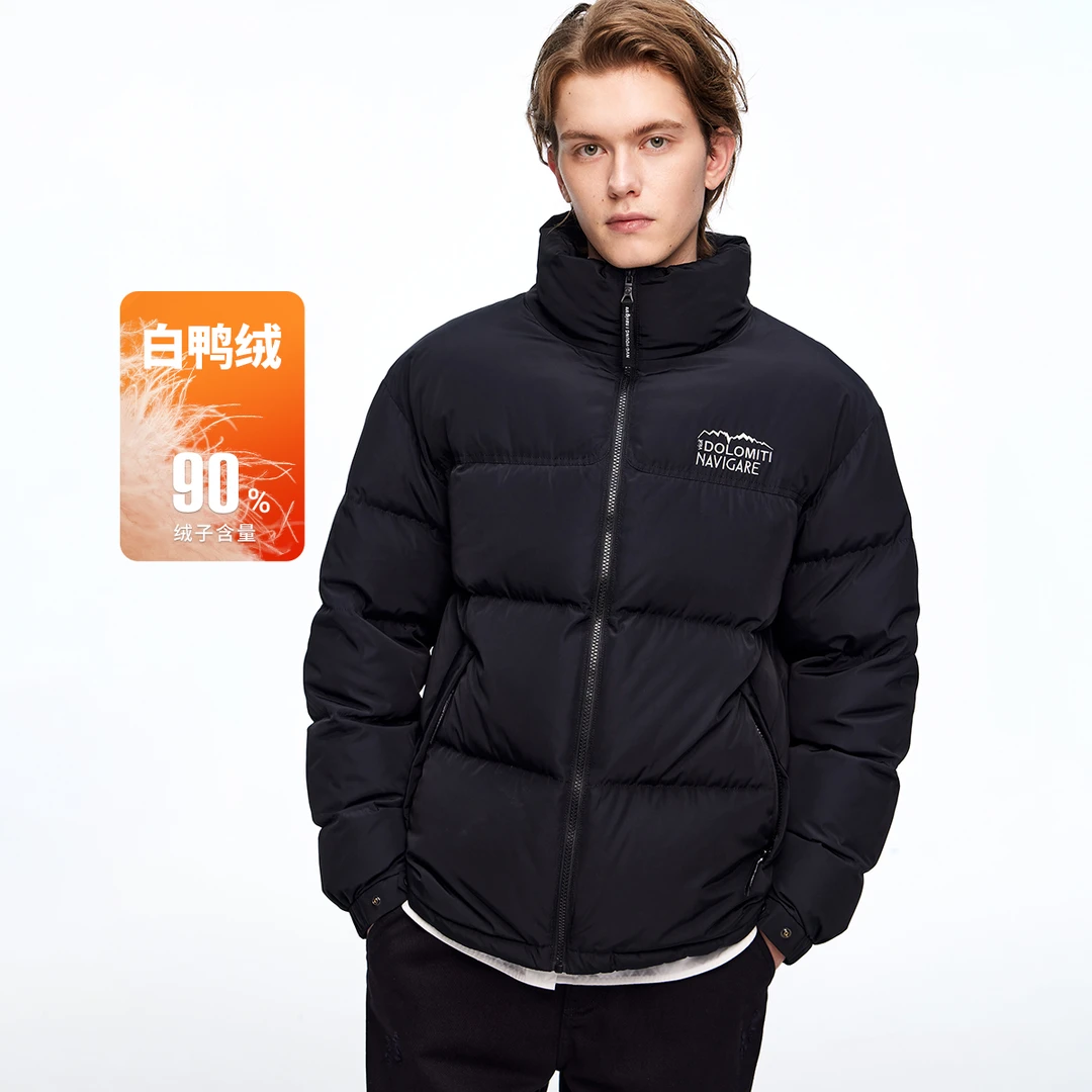 [90白鸭绒]navigare意大利小帆船冬季时尚立领羽绒服男士潮流短装