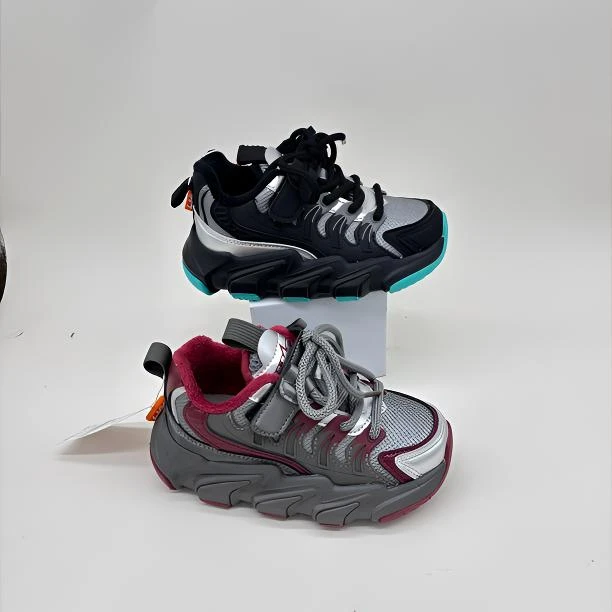 儿童新款冬季二棉加绒男童女童时尚潮款百搭休闲魔术贴运动鞋6165