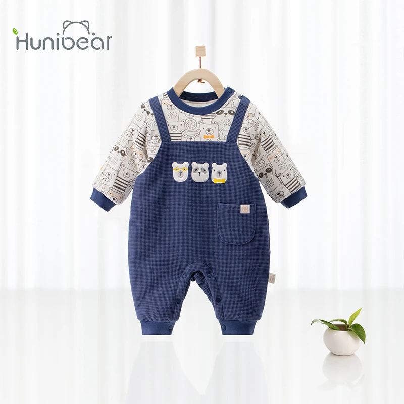 宝宝夹棉连体衣秋冬哈衣新生保暖衣服男棉衣婴儿加厚冬季衣服