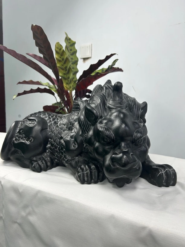 山西青石整石雕刻50公分貔貅桌面大号假山工艺品麒麟