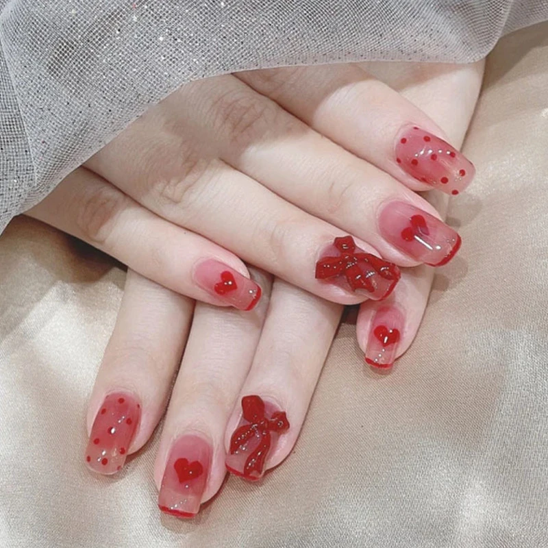 【Z127 波点蝴蝶26】穿戴甲蝴蝶结美甲蝴蝶穿戴甲