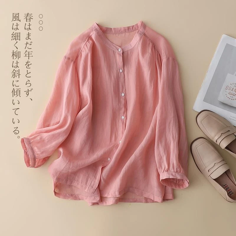 港味九分袖圆领气质夏季2024春装休闲上衣高品质百搭宽松减龄女装
