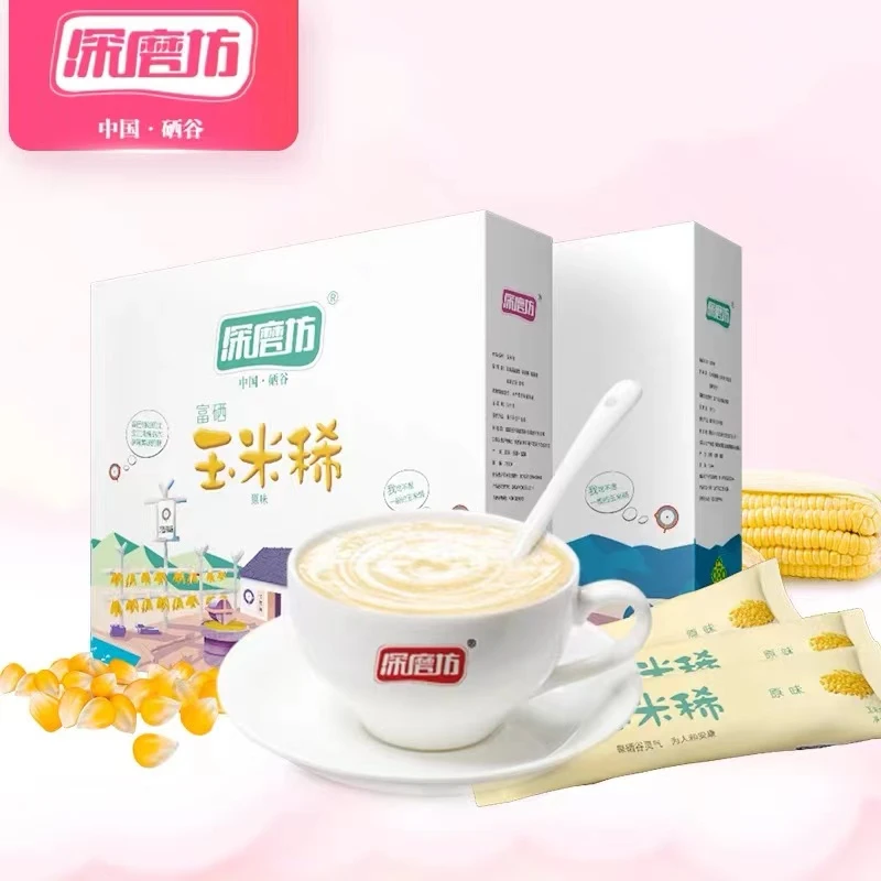 【开麦吧 茶乡】 深磨坊玉米稀早餐冲饮食品3袋6g*12方便冲调小袋
