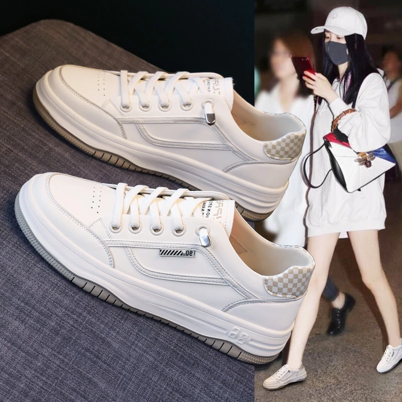 国潮品质小白鞋女2023年新款秋季百搭休闲懒人一脚蹬平底时尚板鞋
