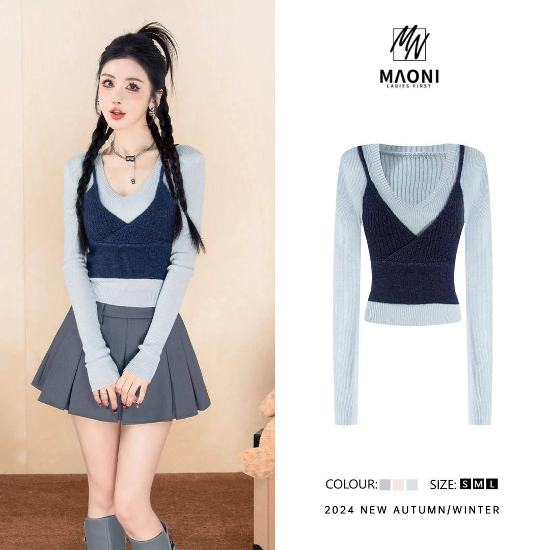 毛妮Peshe【奶油甜酪】2025冬甜美撞色修身网红打底衫内搭洋气L1010