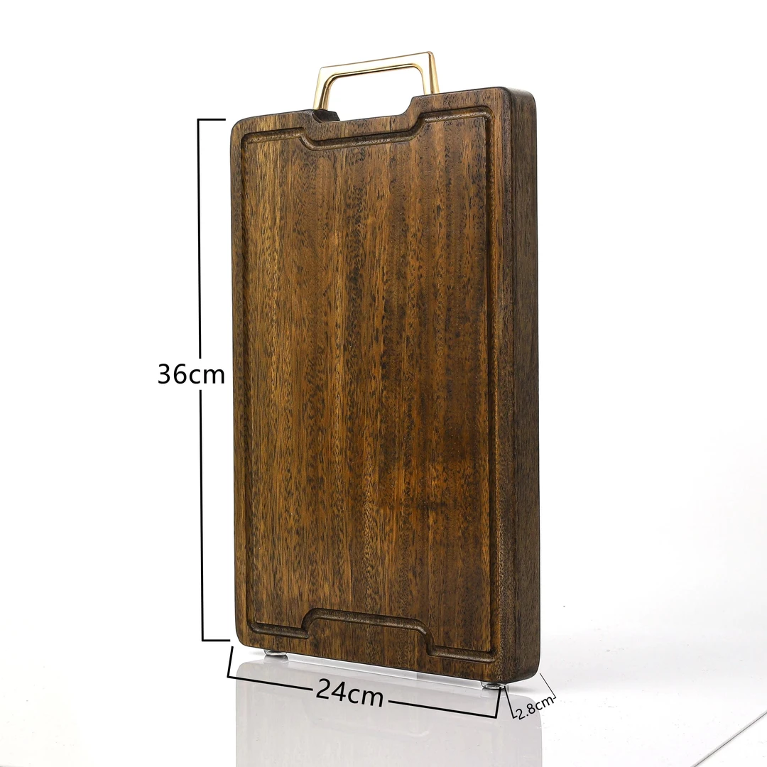 高品质实心黑金檀木多功能双面家用加厚防霉菜板(36*24*2.8CM)