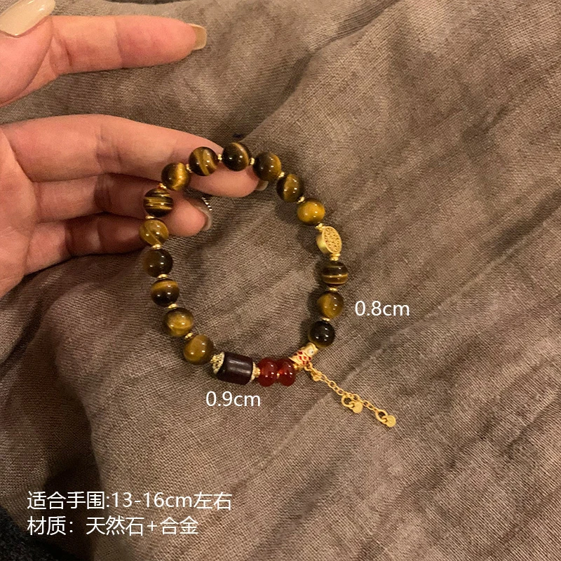 合金亚克力手链 手工百搭小众气质手绳虎眼手串9126-01