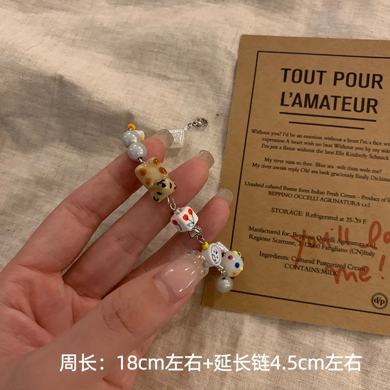 合金陶瓷手链 可爱少女小众女生甜美手链19TS7664-01