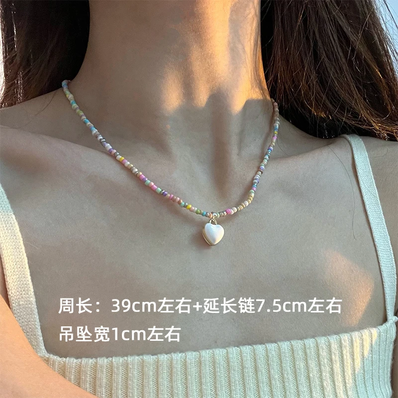 非金属亚克力项链 气质百搭小众彩色甜美锁骨链19TS6846-01