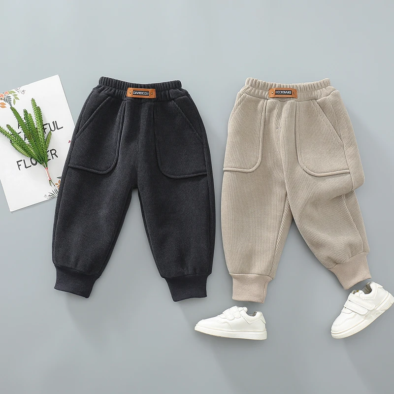 【加绒】男童休闲裤女宝2025新款加绒加厚冬季运动裤儿童时尚韩版潮