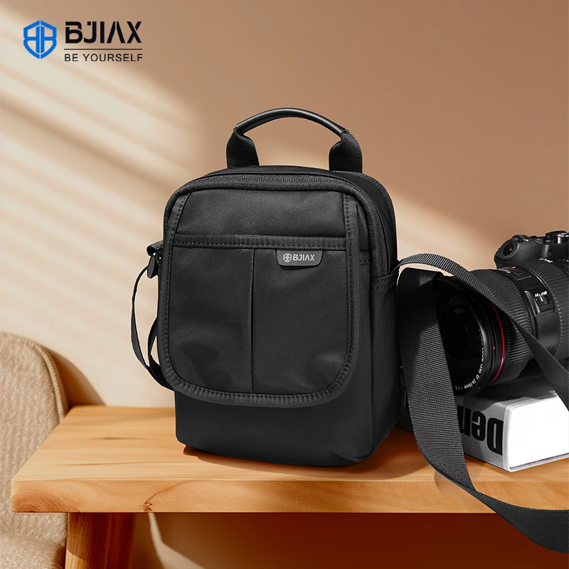 男士时尚休闲百搭多功能牛皮单肩户外运动夏季轻便防水简约潮流