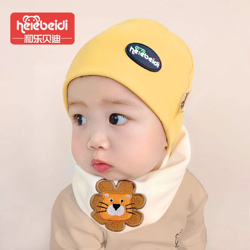 德绒宝宝帽子围脖套装秋冬保暖防风儿童帽子围巾婴幼儿帽子套装