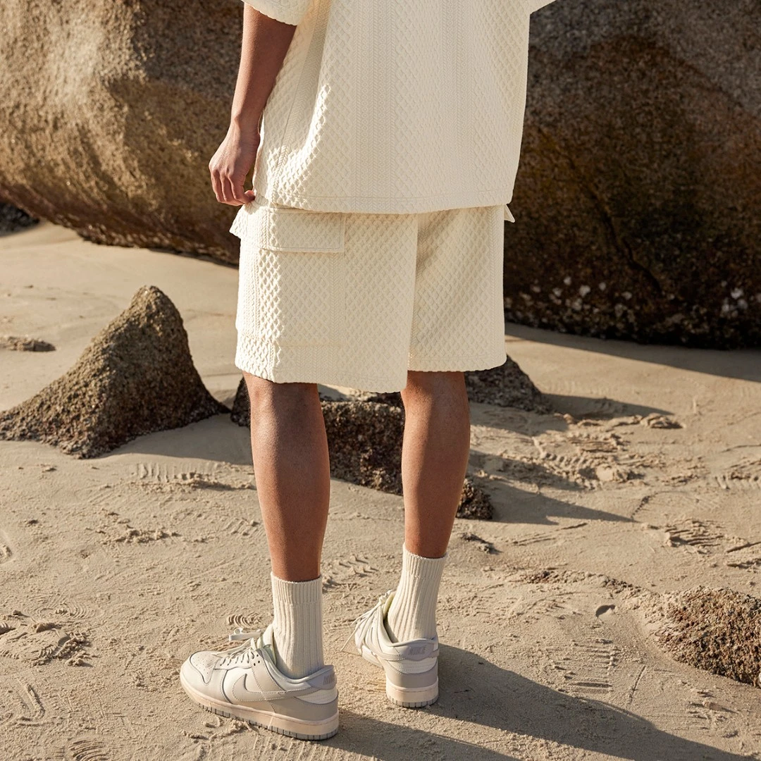 BD.POWER UP+新款纯色运动短裤男简约时尚肌理感短裤男夏季宽松