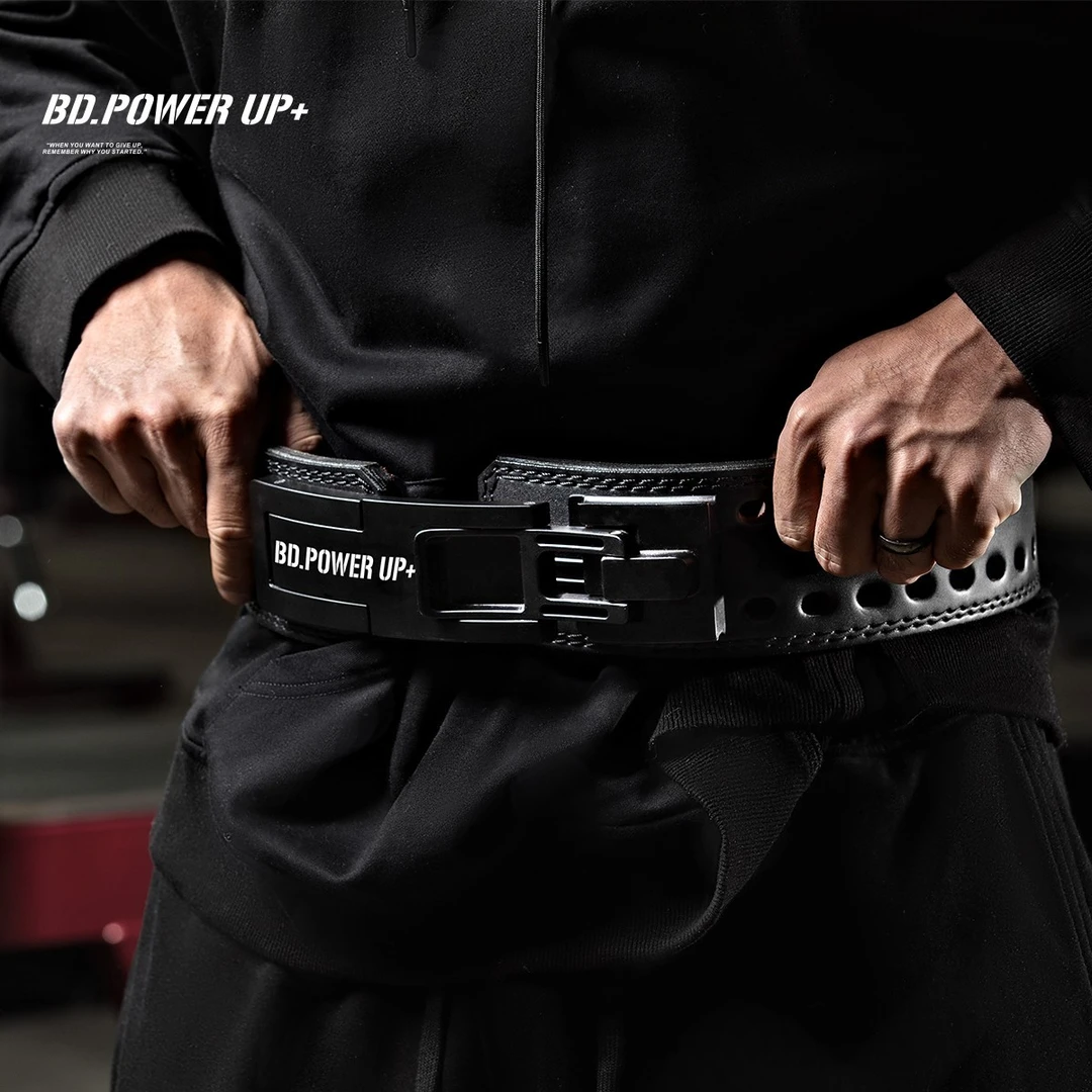 鹿神专用BD健美站健身腰带专业深蹲牛皮腰带硬拉大重量杠杆扣腰带