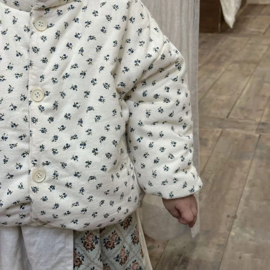 现货清！！女童棉袄外套冬季新款宽松加绒加厚儿童小清新棉服上衣潮