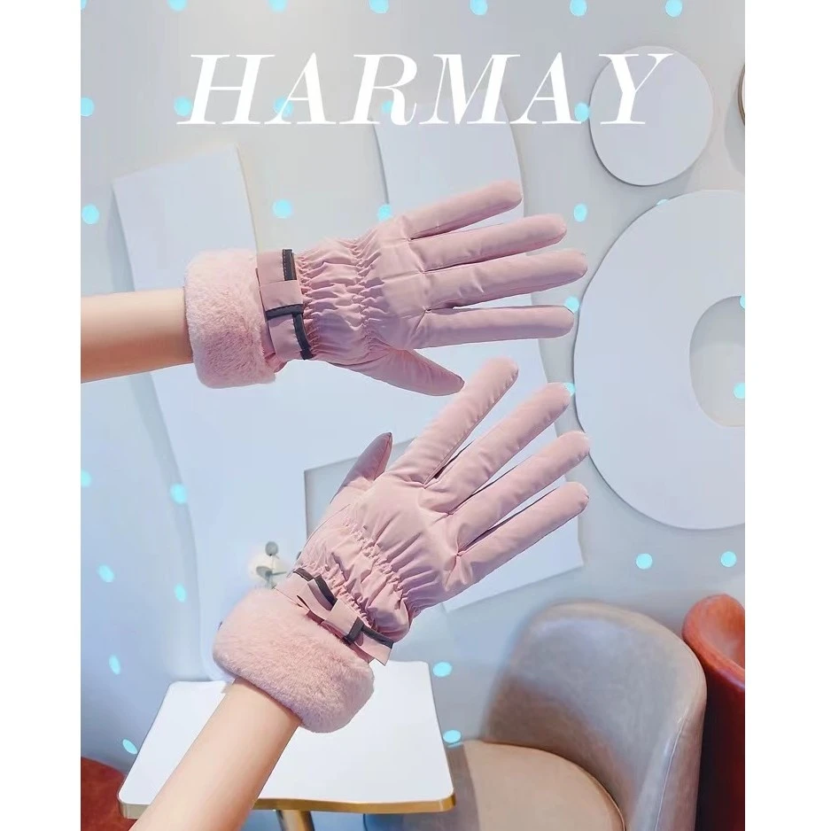 冬季手套女保暖骑行可爱棉触屏加绒加厚骑车防水冬天滑雪韩版ins