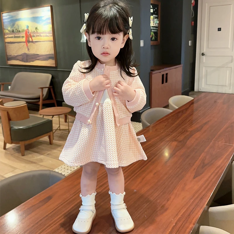 【巴拉甄选】女童小香风连衣裙春秋季小香风女宝春季套装洋气