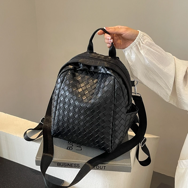 路易思芬特包包女2024新款女包大容量编织百搭双肩包背包手提包