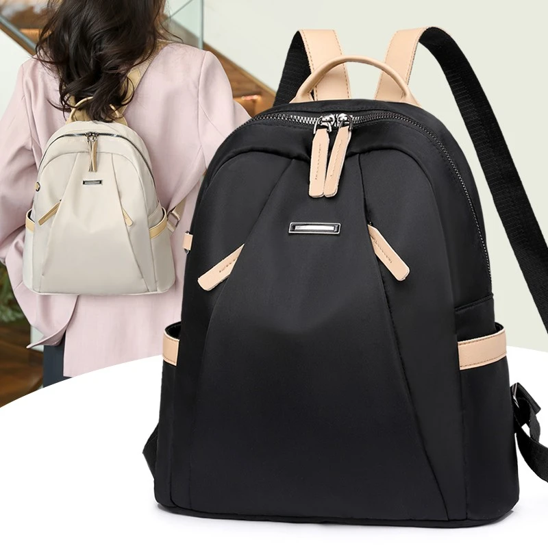 路易思芬特=轻便双肩背包2024新款时尚百搭单肩简约休闲背包女士