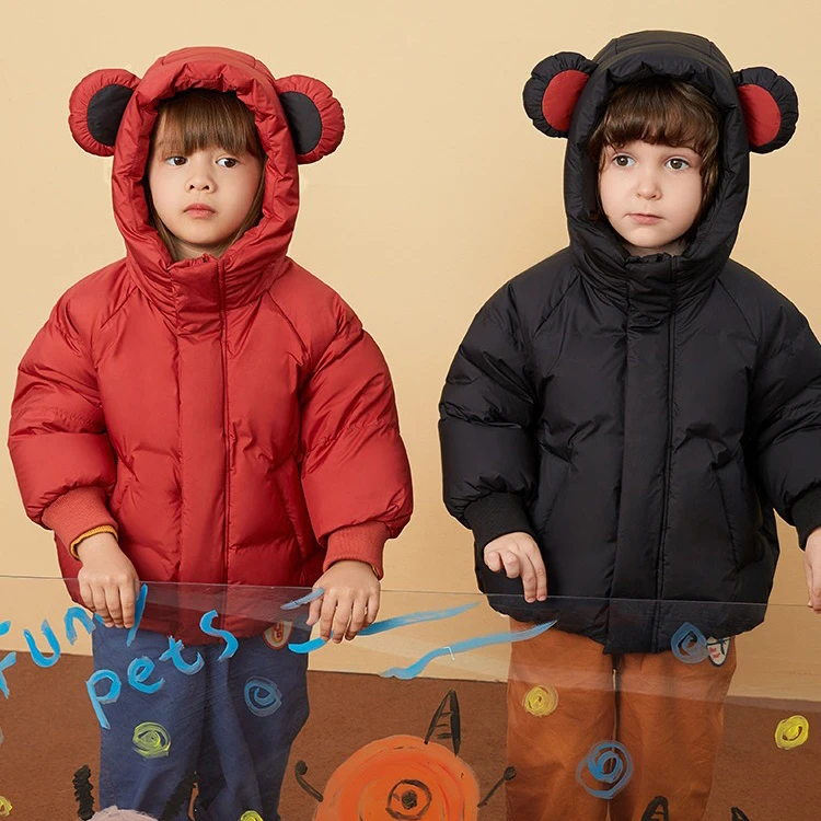 巴拉拉吧2024新款儿童羽绒服女童男童洋气短款小童卡通童装保暖外
